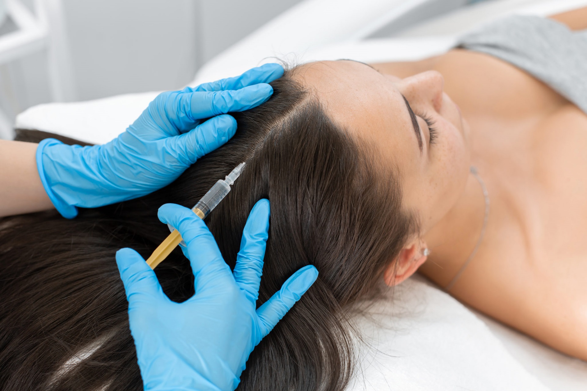 Beautician injections for healthy hair growth at Halo Medspa And IV Bar In Frederick MD